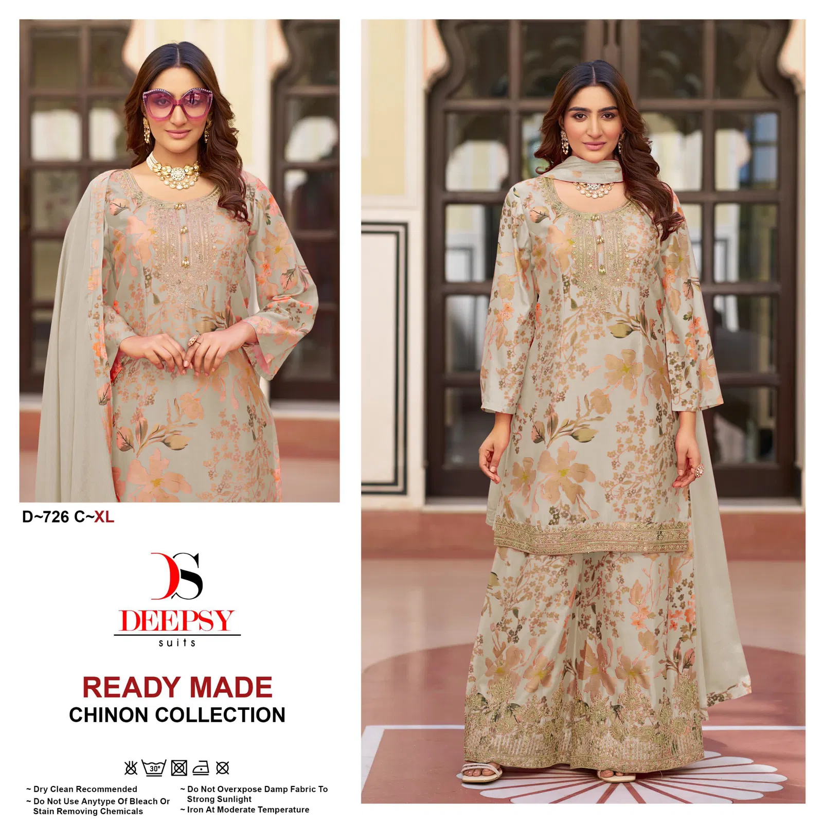 Deepsy D 726 A To D Chinon Pakistani Readymade Suits Wholesale Price